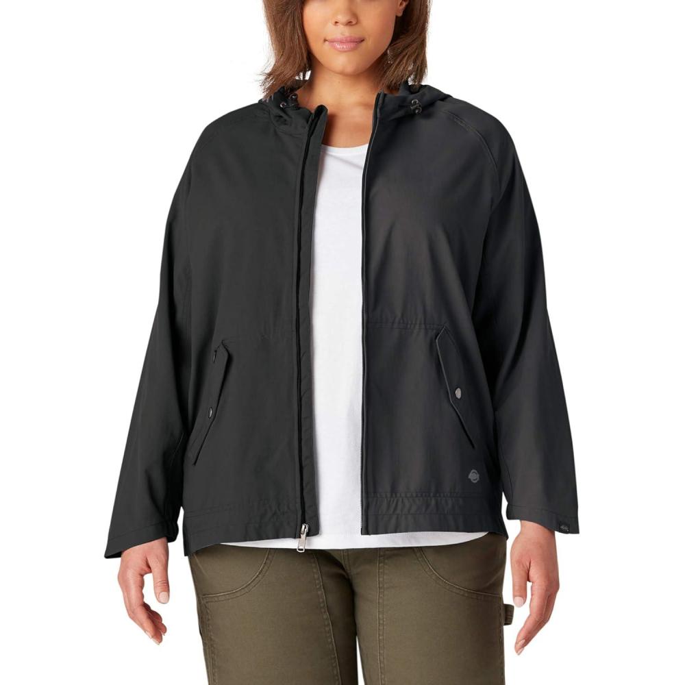 image:imageDickies Womens Plus Size Performance Hooded Rain JacketBlack