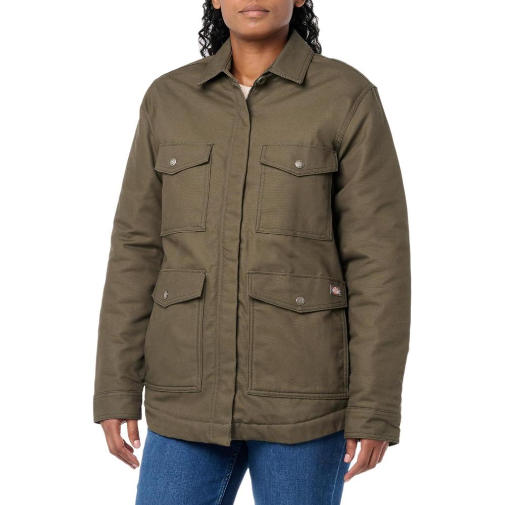 image:imageDickies womens Duck Sherpa Lined Chore CoatGreen