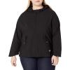 Dickies Women’s Plus Size Performance Hooded Rain Jacket(Black)