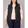 Dickies Women’s Quilted Bomber Vest – Lightweight Insulated Utility Outerwear with Pockets for Construction & Outdoor(Black V1)