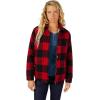 Dickies womens Flannel Sherpa Lined Chore Coat(English Red/Black Buffalo Plaid)