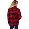 Dickies womens Flannel Sherpa Lined Chore Coat(English Red/Black Buffalo Plaid)
