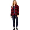 Dickies womens Flannel Sherpa Lined Chore Coat(English Red/Black Buffalo Plaid)