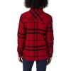 Dickies womens Quilted Flannel Shirt Jacket(English Red Black Plaid)