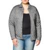Dickies womens Quilted Flannel Shirt Jacket(Gray Two Tone Herringbone)