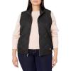 Dickies Women’s Quilted Bomber Vest – Lightweight Insulated Utility Outerwear with Pockets for Construction & Outdoor(Black V1)