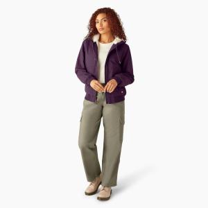 Dickies Women’s Fleece Lined Duck Canvas Jacket(Plum Perfect)