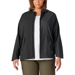 Dickies Women’s Plus Size Performance Hooded Rain Jacket(Black)