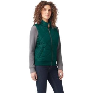 Dickies Women’s Quilted Bomber Vest – Lightweight Insulated Utility Outerwear with Pockets for Construction & Outdoor(Forest)