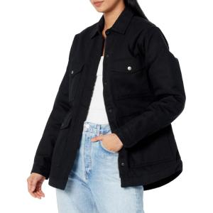 Dickies womens Duck Sherpa Lined Chore Coat(Black)