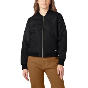 Dickies womens Quilted Bomber Jacket(Black)