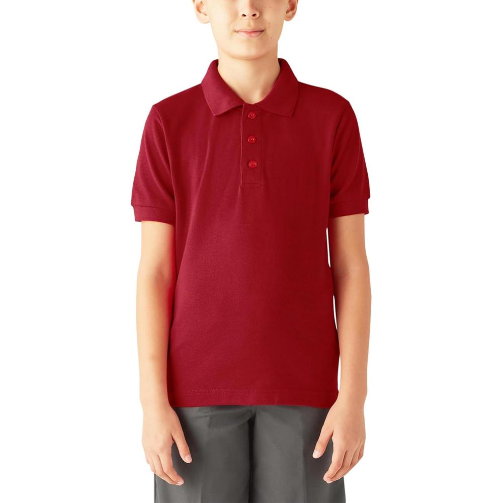 image:imageDickies Boys 820 Short Sleeve Pique PoloEnglish Red