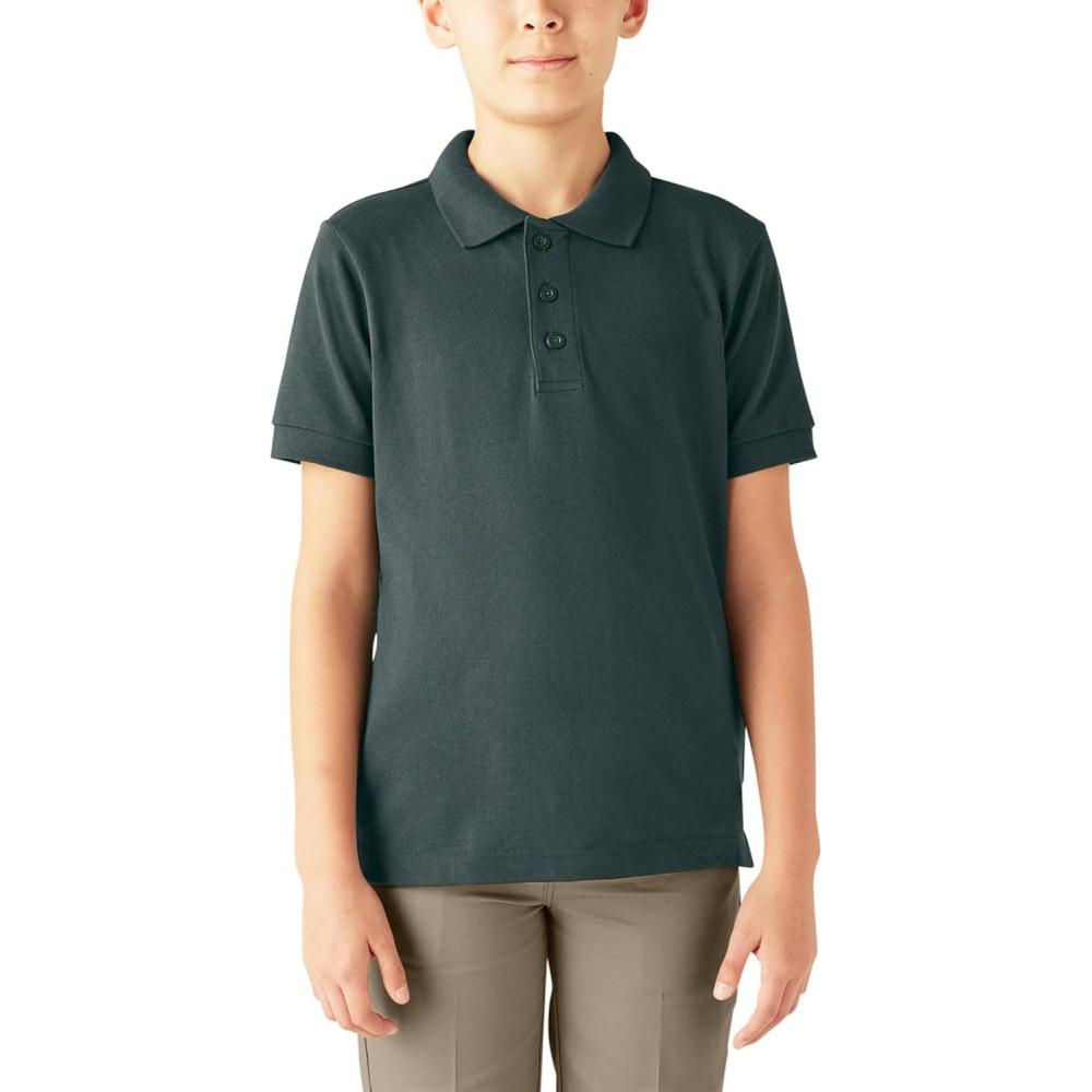 image:imageDickies Boys 820 Short Sleeve Pique PoloHunter Green