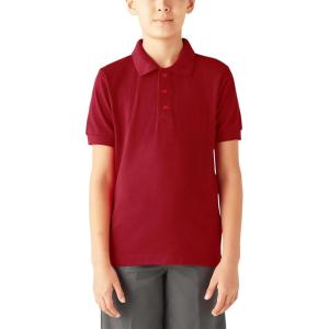 Dickies Boys 8-20 Short Sleeve Pique Polo(English Red)