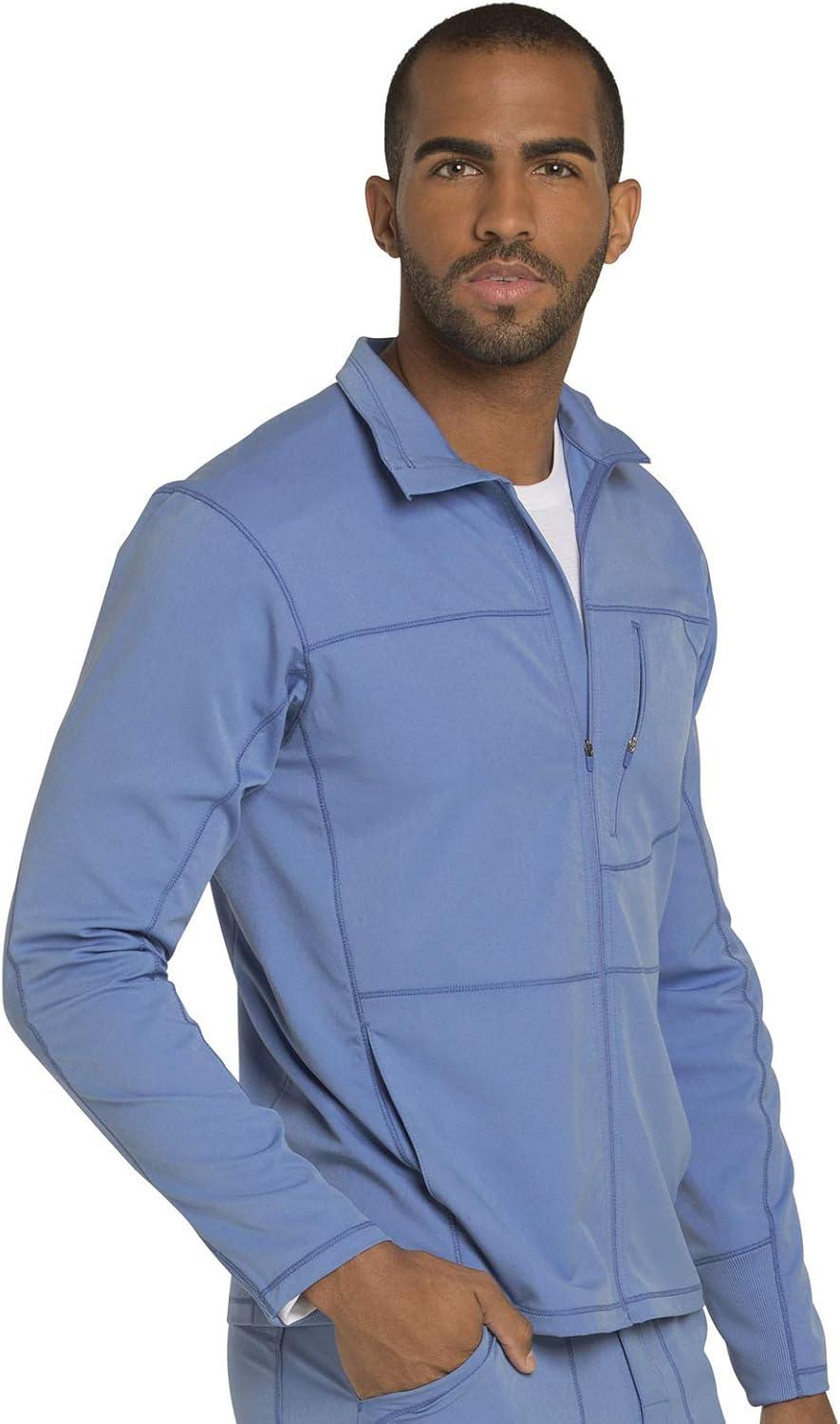 image:imageDickies Dynamix Men Warm Up Scrubs Jacket Zip Front DK310Ciel Blue