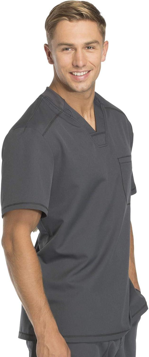 image:imageDickies Dynamix Scrubs for Men AthleticInspired VNeck Chest Pocket Scrub Top with FourWay Stretch amp Moisture Wicking DK610Pewter