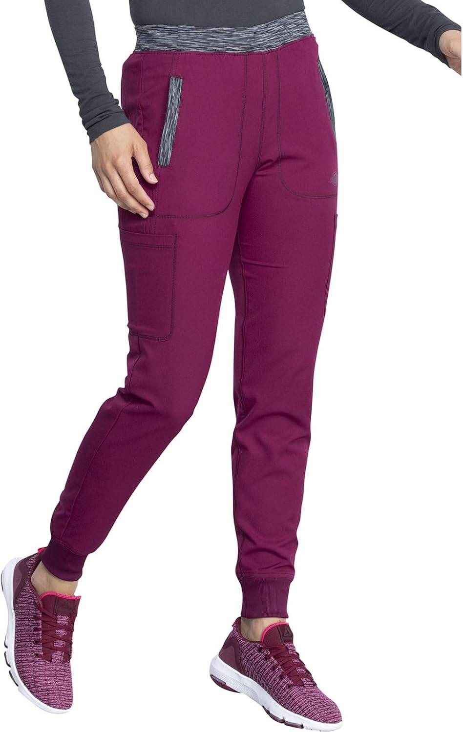 image:imageDickies Dynamix Women Scrubs Pant Natural Rise Tapered Leg Jogger DK185Wine