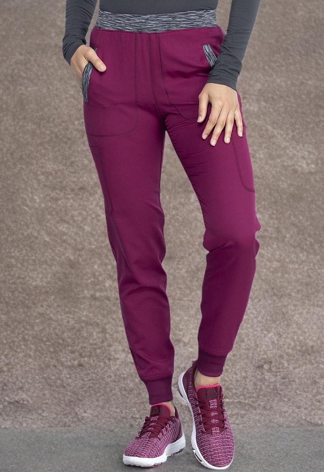 image:imageDickies Dynamix Women Scrubs Pant Natural Rise Tapered Leg Jogger DK185Wine