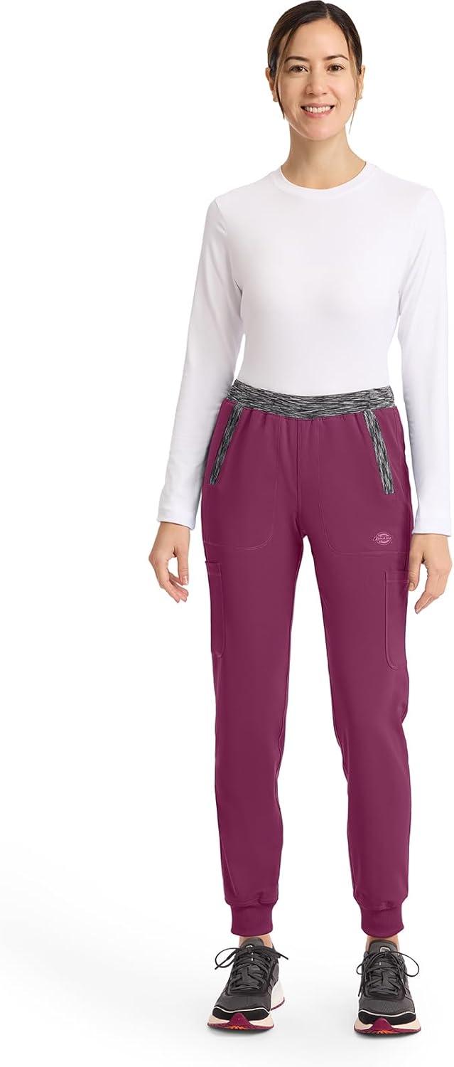 image:imageDickies Dynamix Women Scrubs Pant Natural Rise Tapered Leg Jogger DK185Wine