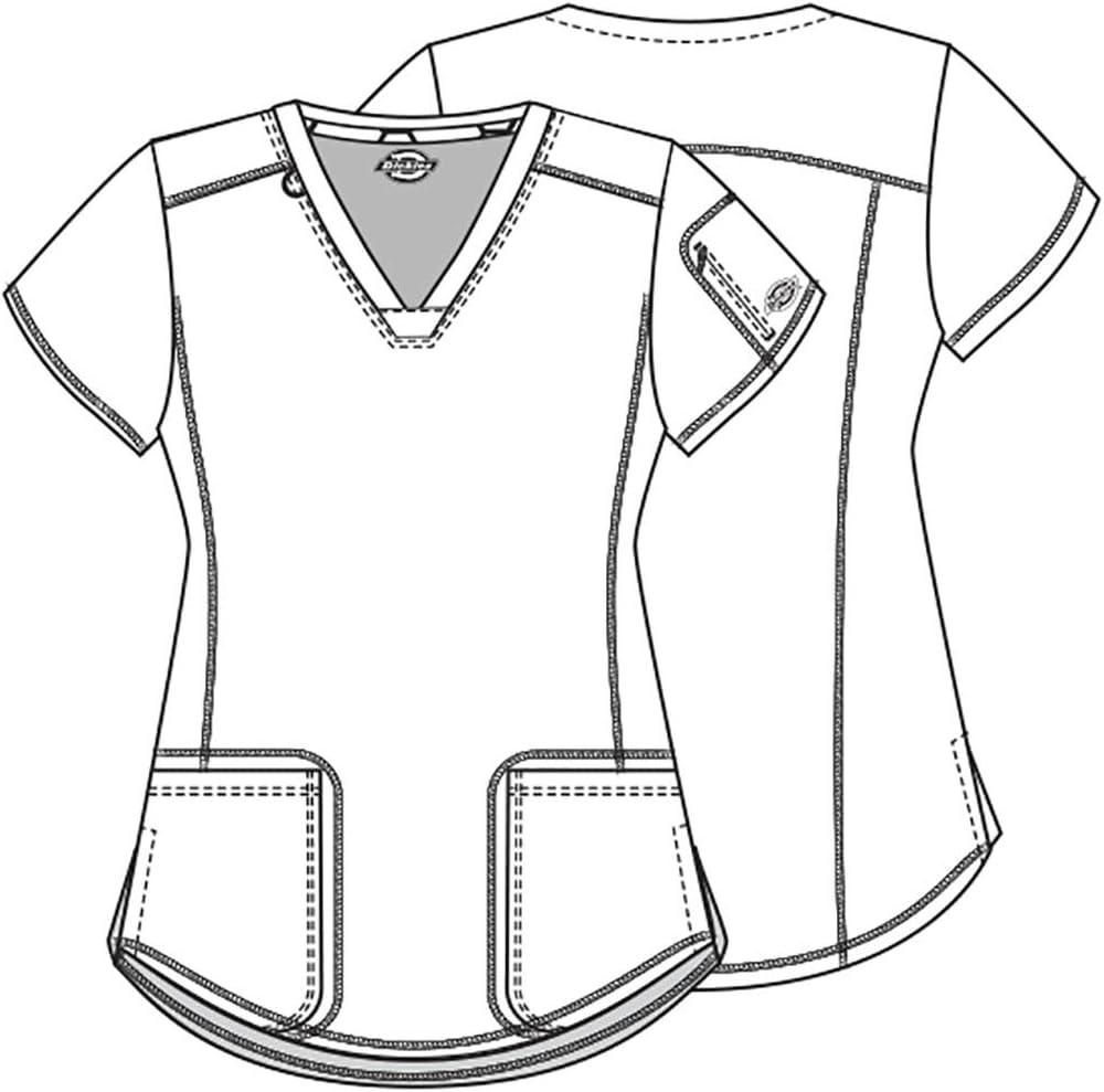 image:imageDickies Dynamix Womens Tops AthleticInspired VNeck Scrub Top with FourWay Stretch and Moisture Wicking DK730Black