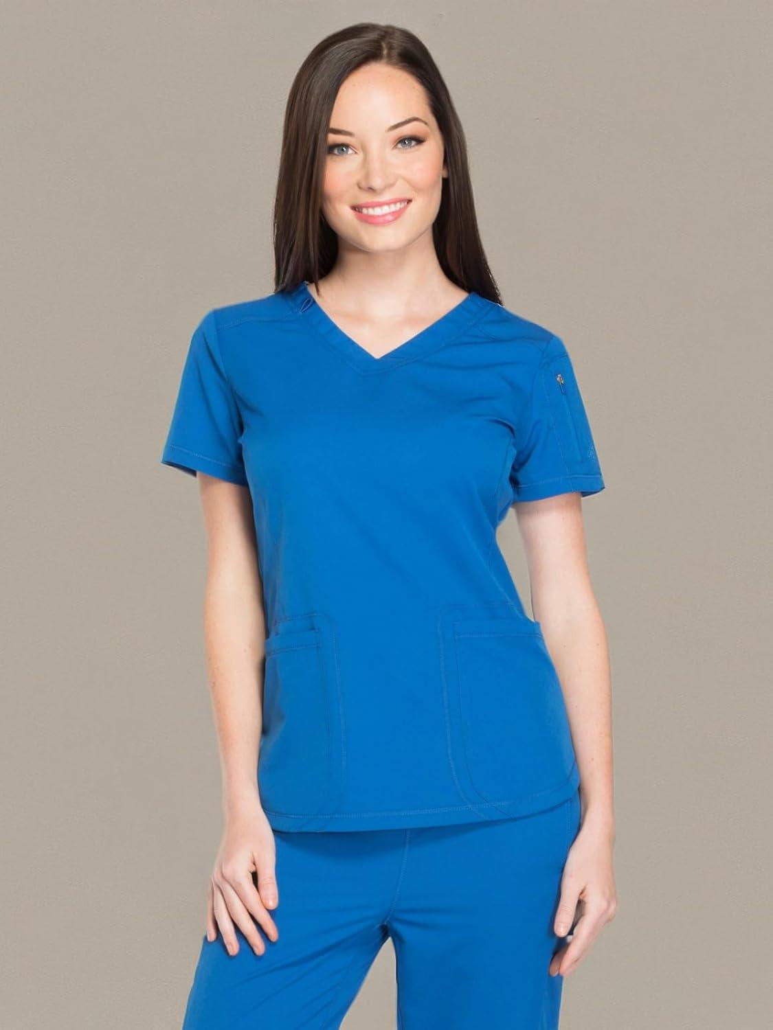 image:imageDickies Dynamix Womens Tops AthleticInspired VNeck Scrub Top with FourWay Stretch and Moisture Wicking DK730Royal