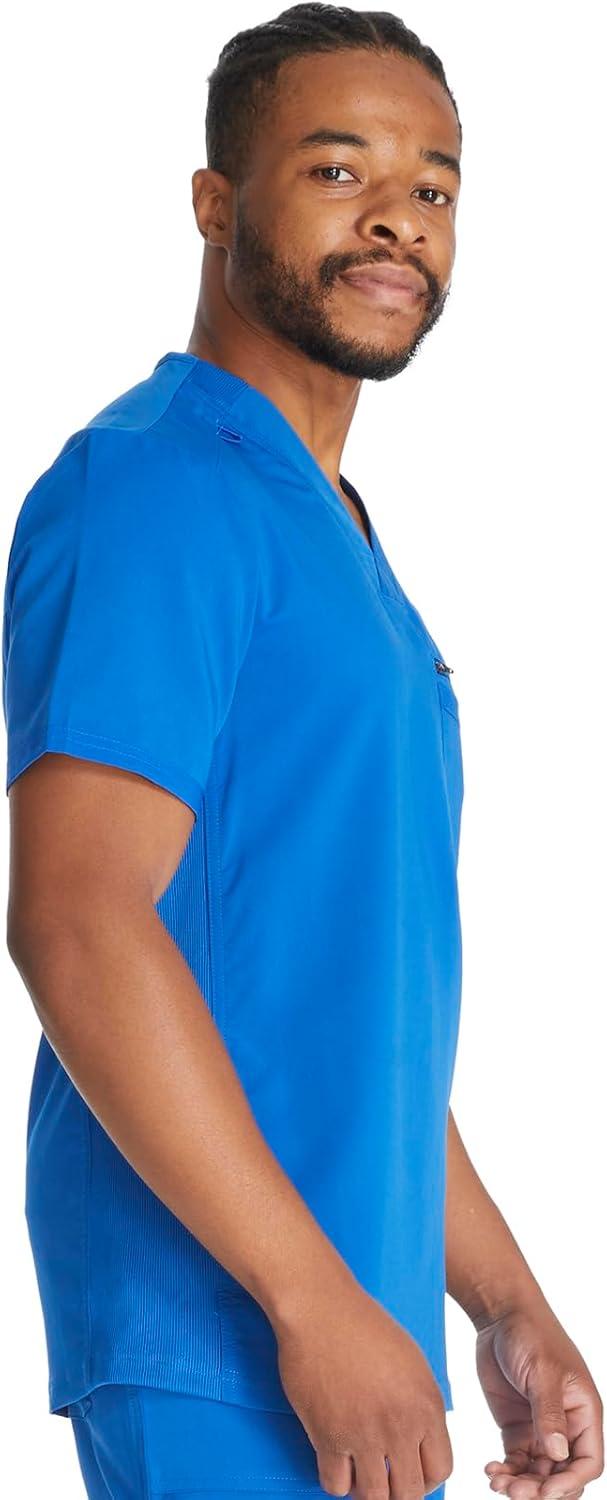 image:imageDickies Scrub Top for Men with Zip Chest Pocket Rib Knit ID Badge at 2Way Stretch Durable amp Breathable Fabric DK865Royal