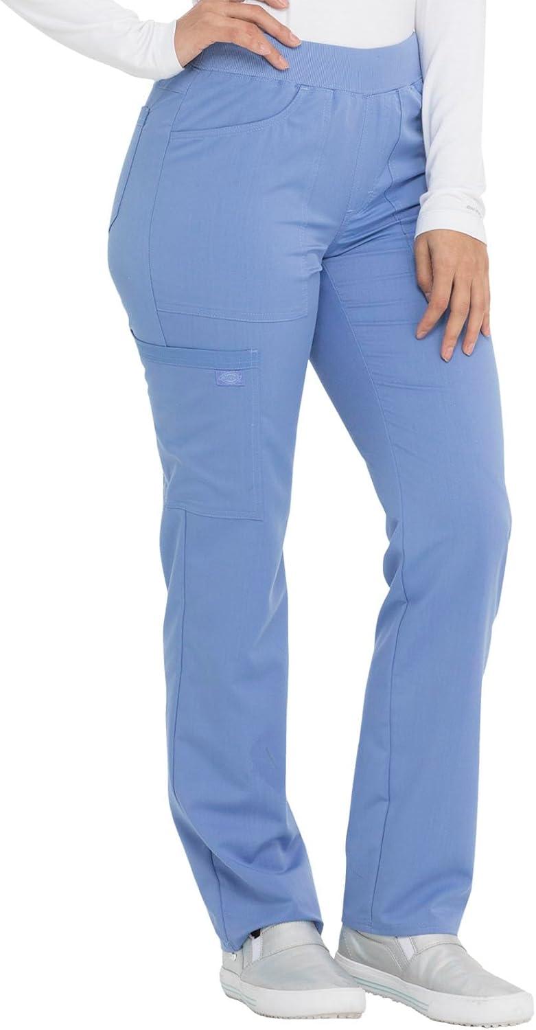 image:imageDickies Women Scrub Pullon Pant Mid Rise Tapered Leg Bottoms with 6 Pockets amp RibKnit Waistband DK135Ciel