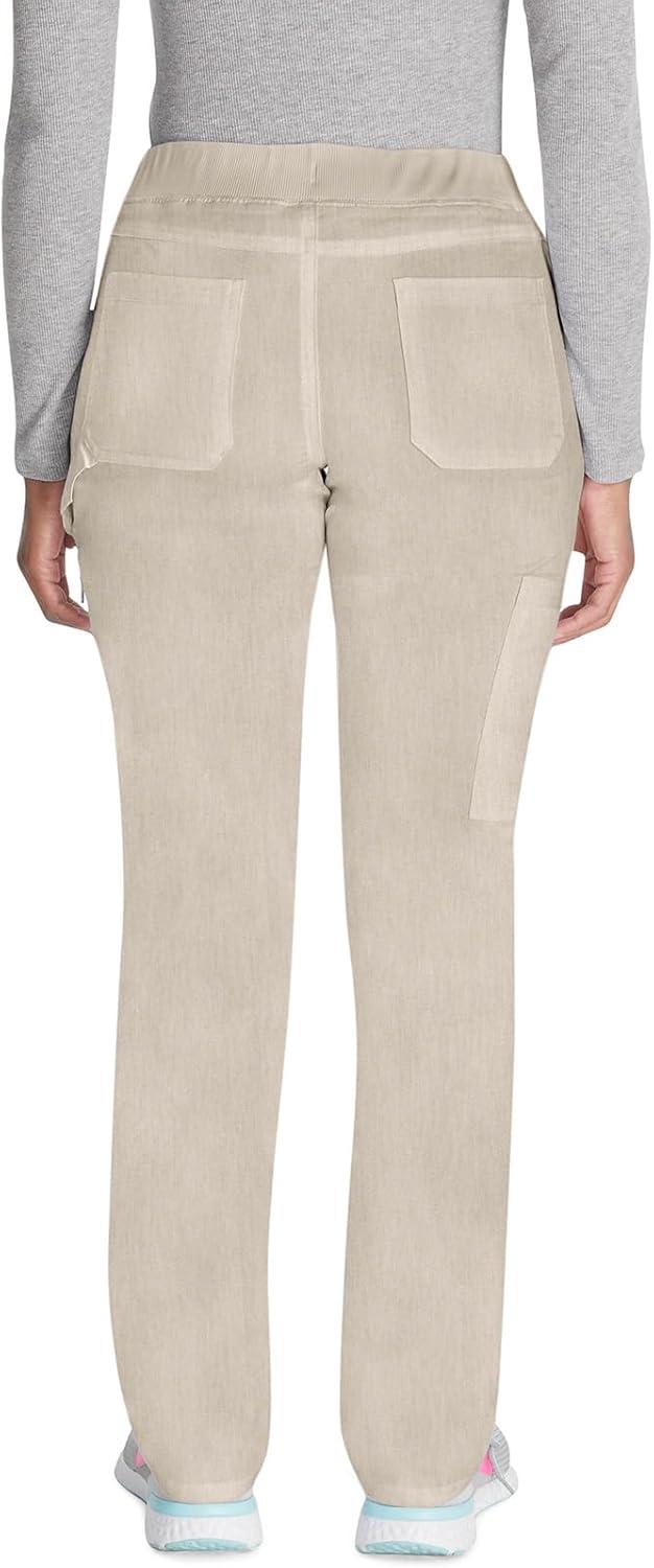 image:imageDickies Women Scrub Pullon Pant Mid Rise Tapered Leg Bottoms with 6 Pockets amp RibKnit Waistband DK135Heather Blonde Wood