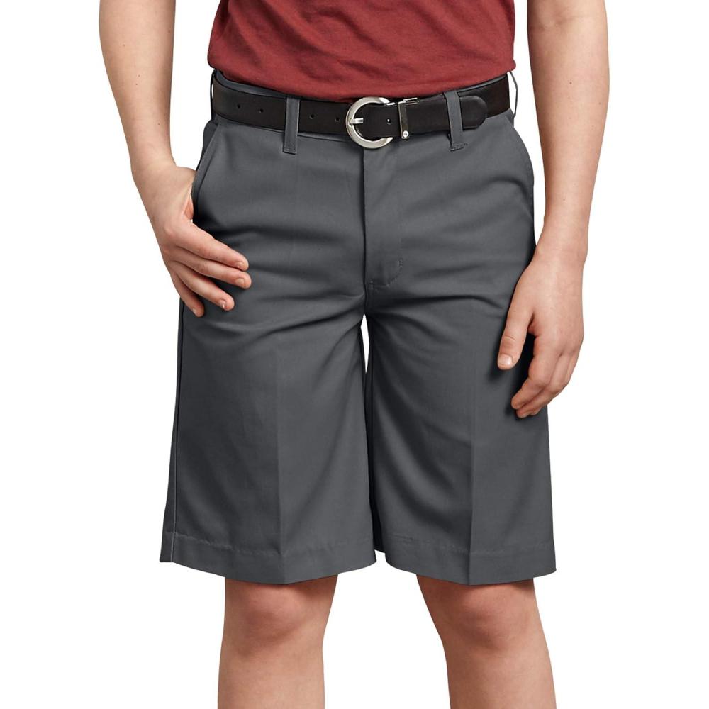image:imageDickies Boys Flex Waist Flat Front ShortCharcoal V1