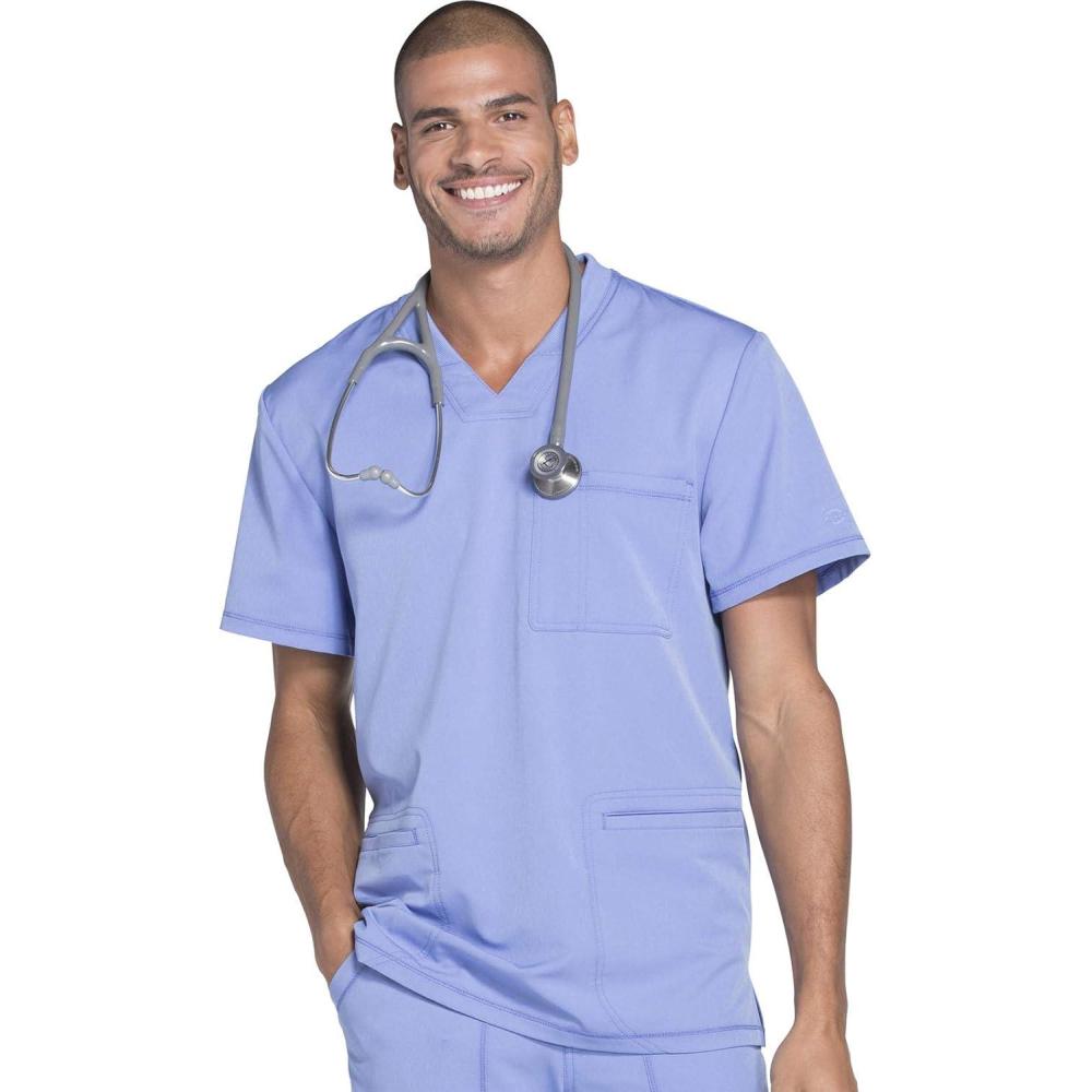 image:imageDickies Dynamix Men Scrubs Top VNeck DK640Ciel Blue