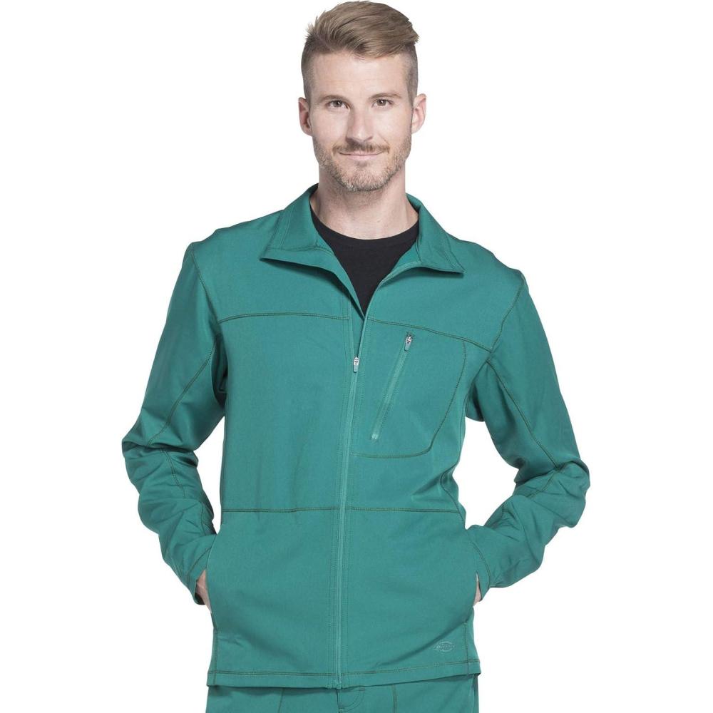 image:imageDickies Dynamix Men Warm Up Scrubs Jacket Zip Front DK310Hunter Green