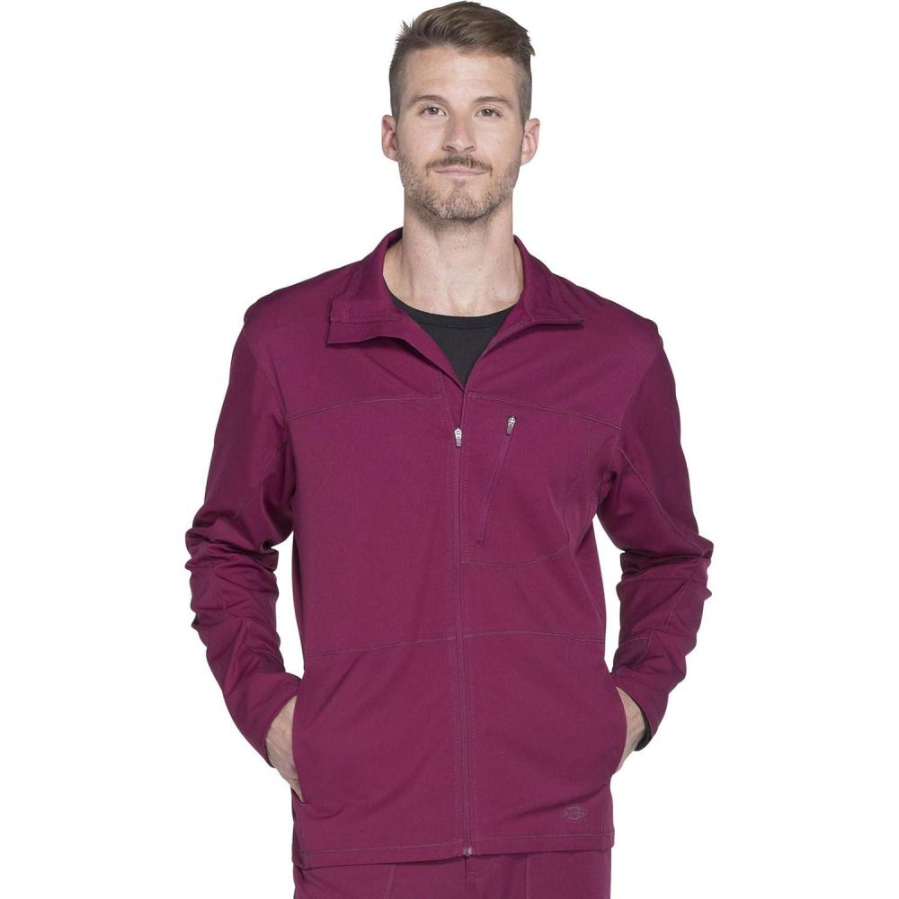 image:imageDickies Dynamix Men Warm Up Scrubs Jacket Zip Front DK310Wine