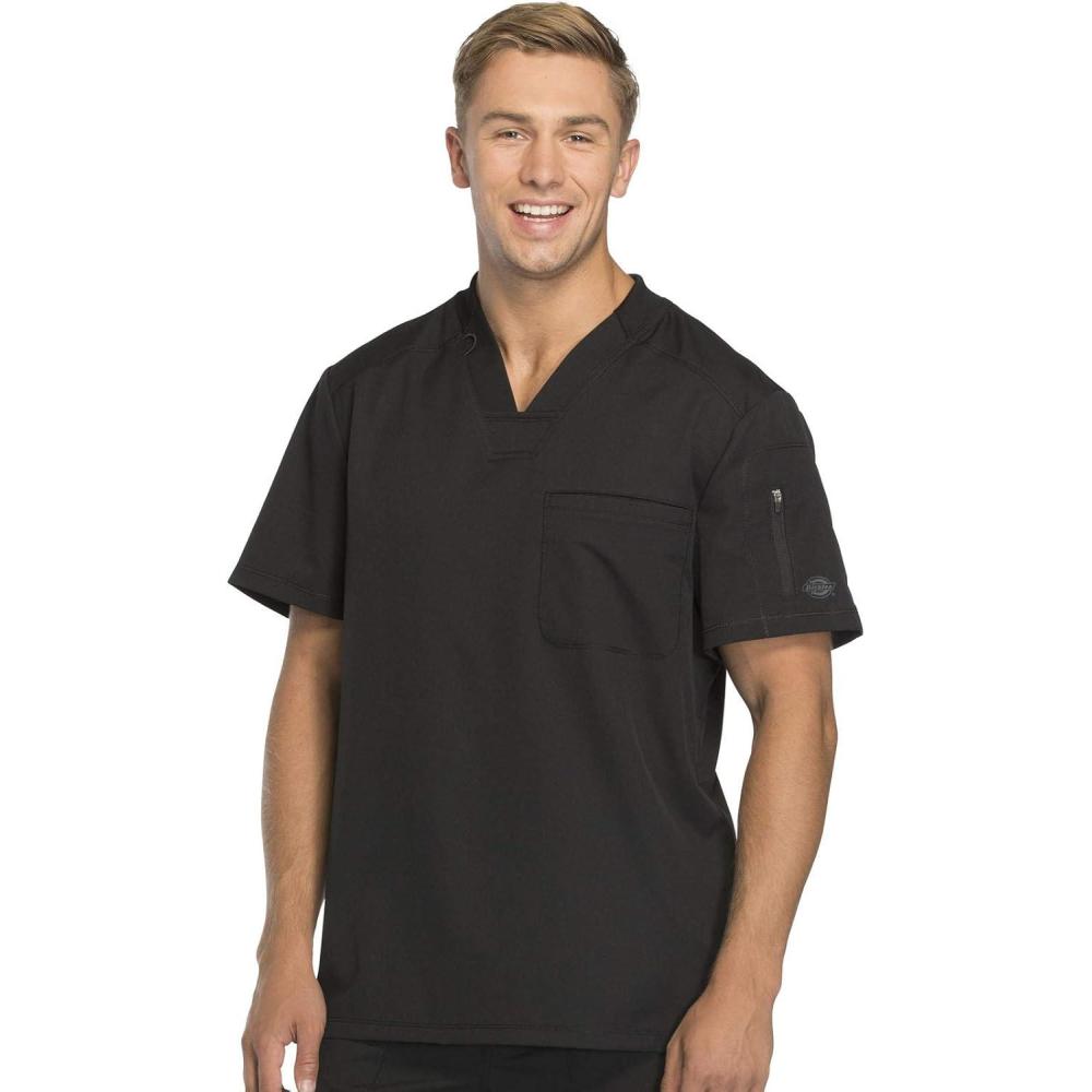 image:imageDickies Dynamix Scrubs for Men AthleticInspired VNeck Chest Pocket Scrub Top with FourWay Stretch amp Moisture Wicking DK610Black