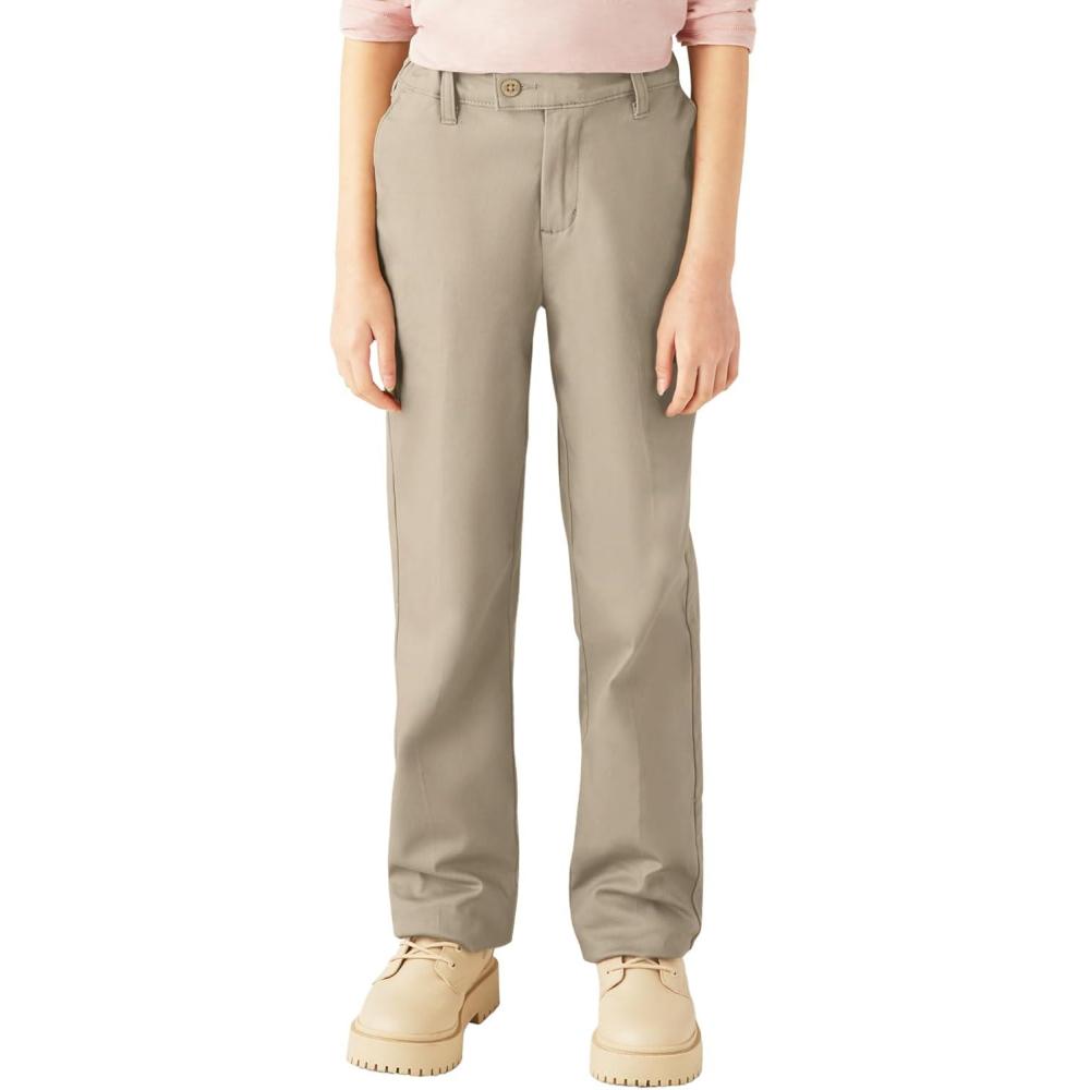 image:imageDickies Kids Girls 26X Stretch Slim Straight PantDesert Sand