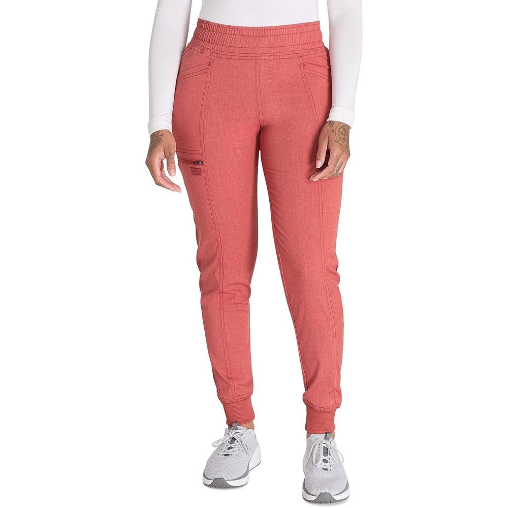 image:imageDickies Women Scrub Pant Mid Rise Jogger with 5 Pocket and Elastic Waistband DK155Heather Clay