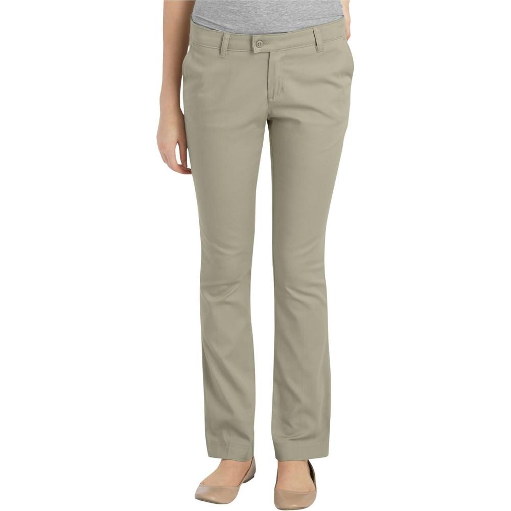 image:imageDickies Womens Juniors Plus Size Slim Straight Stretch PantsDesert Sand