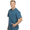Dickies Dynamix Scrubs for Men Athletic-Inspired V-Neck Chest Pocket Scrub Top with Four-Way Stretch & Moisture Wicking DK610(Caribbean Blue)