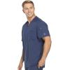 Dickies Dynamix Scrubs for Men Athletic-Inspired V-Neck Chest Pocket Scrub Top with Four-Way Stretch & Moisture Wicking DK610(Navy)
