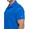 Dickies Dynamix Scrubs for Men, Button Front Collar Shirt with Four-Way Stretch and Moisture Wicking DK820(Royal)