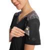 Dickies Dynamix Womens Tops, Athletic-Inspired Mélange V-Neck Scrub Top with Four-Way Stretch and Moisture Wicking DK740(Black)