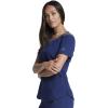 Dickies Dynamix Womens Tops, Athletic-Inspired Mélange V-Neck Scrub Top with Four-Way Stretch and Moisture Wicking DK740(Navy & Black Combo)