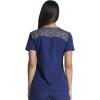Dickies Dynamix Womens Tops, Athletic-Inspired Mélange V-Neck Scrub Top with Four-Way Stretch and Moisture Wicking DK740(Navy & Black Combo)