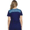 Dickies Dynamix Womens Tops, Athletic-Inspired Mélange V-Neck Scrub Top with Four-Way Stretch and Moisture Wicking DK740(Navy)