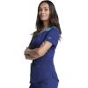 Dickies Dynamix Womens Tops, Athletic-Inspired Mélange V-Neck Scrub Top with Four-Way Stretch and Moisture Wicking DK740(Navy)