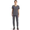Dickies Dynamix Womens Tops, Athletic-Inspired Mélange V-Neck Scrub Top with Four-Way Stretch and Moisture Wicking DK740(Pewter)