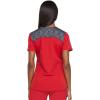 Dickies Dynamix Womens Tops, Athletic-Inspired Mélange V-Neck Scrub Top with Four-Way Stretch and Moisture Wicking DK740(Red)