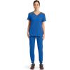 Dickies Dynamix Womens Tops, Athletic-Inspired Mélange V-Neck Scrub Top with Four-Way Stretch and Moisture Wicking DK740(Royal)
