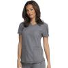 Dickies Dynamix Womens Tops, Athletic-Inspired V-Neck Scrub Top with Four-Way Stretch and Moisture Wicking DK730(Heather Grey)