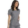 Dickies Dynamix Womens Tops, Athletic-Inspired V-Neck Scrub Top with Four-Way Stretch and Moisture Wicking DK730(Heather Grey)