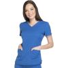 Dickies Dynamix Womens Tops, Athletic-Inspired V-Neck Scrub Top with Four-Way Stretch and Moisture Wicking DK730(Royal)